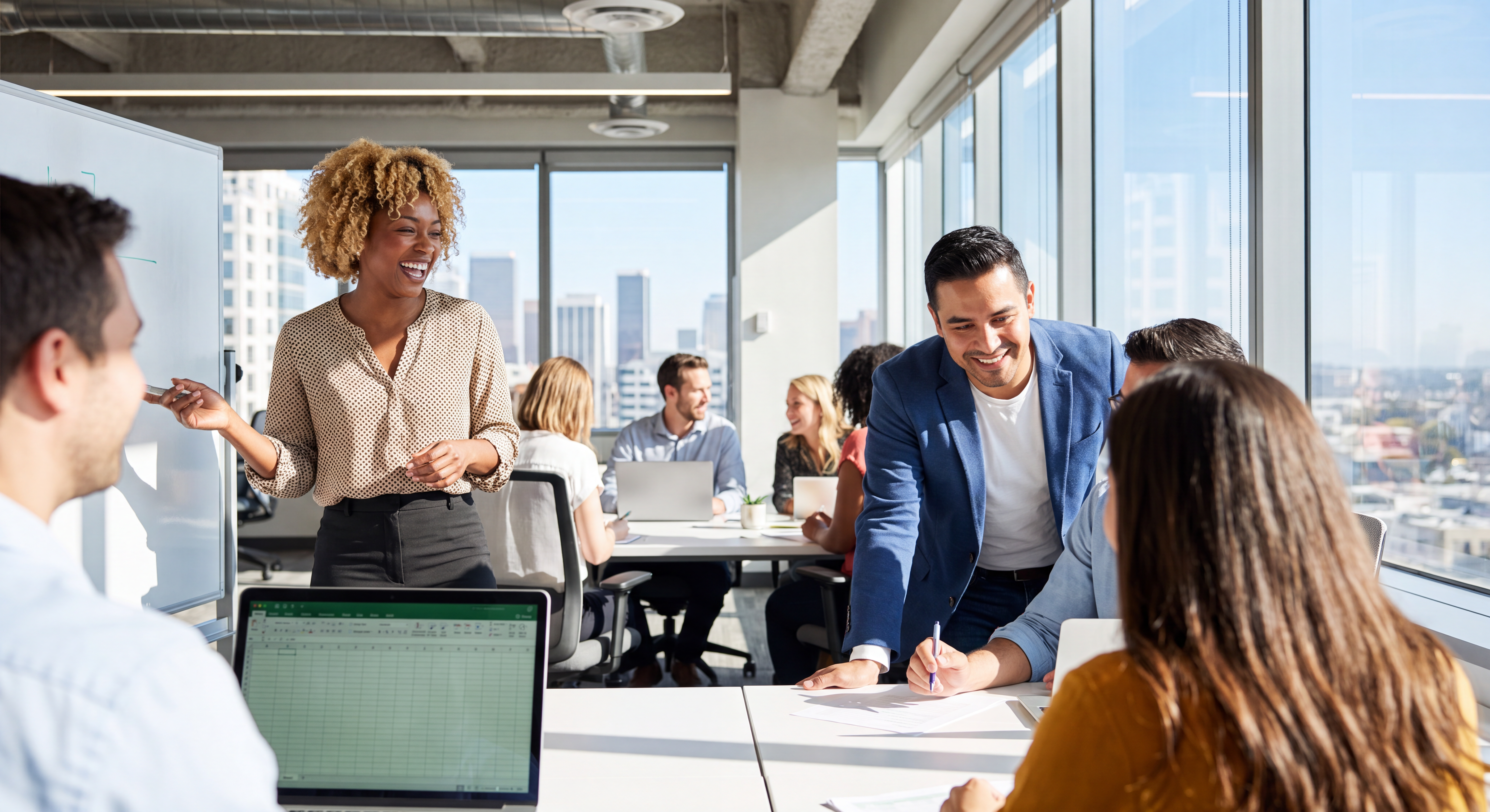 The P3 Star advisory team collaborating in a bright modern office