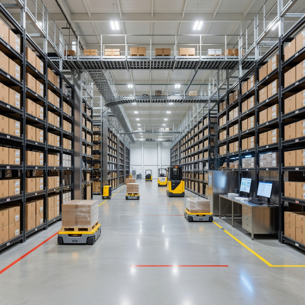 Modern automated warehouse and distribution network operation